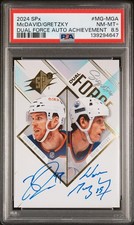 2024 SPx Connor McDavid Wayne Gretzky Dual Auto Silver # 9/10 PSA 8.5