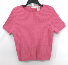 White Stag Sweater Womens Large Pink Short Sleeve Round Neck Casual Knit Top
