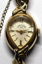 14K Solid Gold Lady Elgin 23j 905 wrist watch w/ box running @@@@@@@@@@@@@@@@@@@