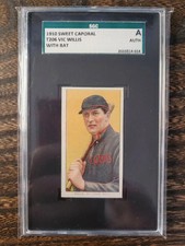 1909 T206 VIC WILLIS W/ BAT RARE SWEET CAPORAL 350 EYE SGC A ST. LOUIS CARDINALS