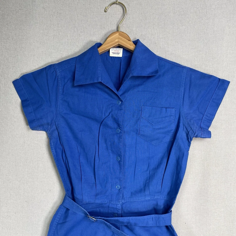 VINTAGE 40s 50s Gym Uniform Jumpsuit Womens Size 12 Phys Ed Sanforized Moore - Image 2 of 4