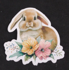 Bunny Sitting In Flowers Easter Sticker 2" AN