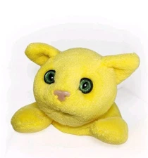 Stuffins Scaredy Cat Plush Yellow 1997 Beanie Rare Lumpys Gang Green Eyes
