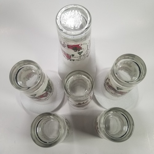 Drinking Glasses Currier Ives Winter Sleigh Ride Snow Set of 6 Farm Scene - Picture 5 of 9