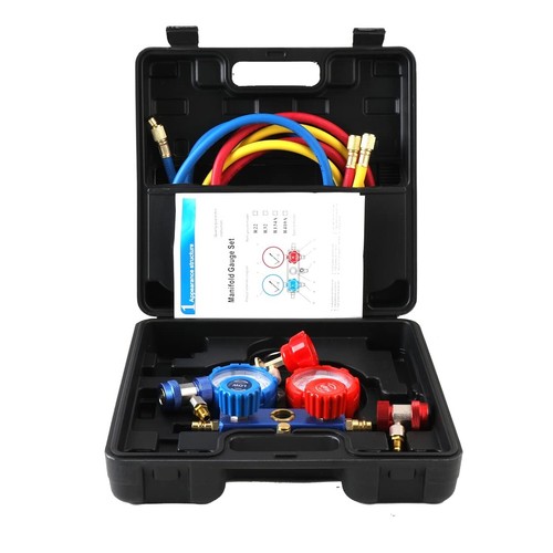 AC Manifold Gauge Set AC Gauge Set Car HVAC Gauges with Hoses, R410a