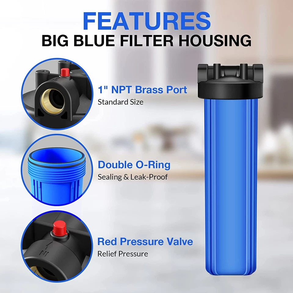 3 Stage Whole House Water Filter Big Blue Housing + Spin Down Sediment Filter - Image 4 of 4