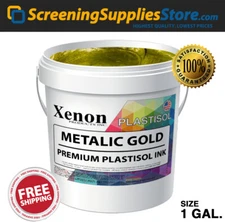 Xenon - Metallic Gold Plastisol Ink For Screen Printing - 1 Gallon 128oz 