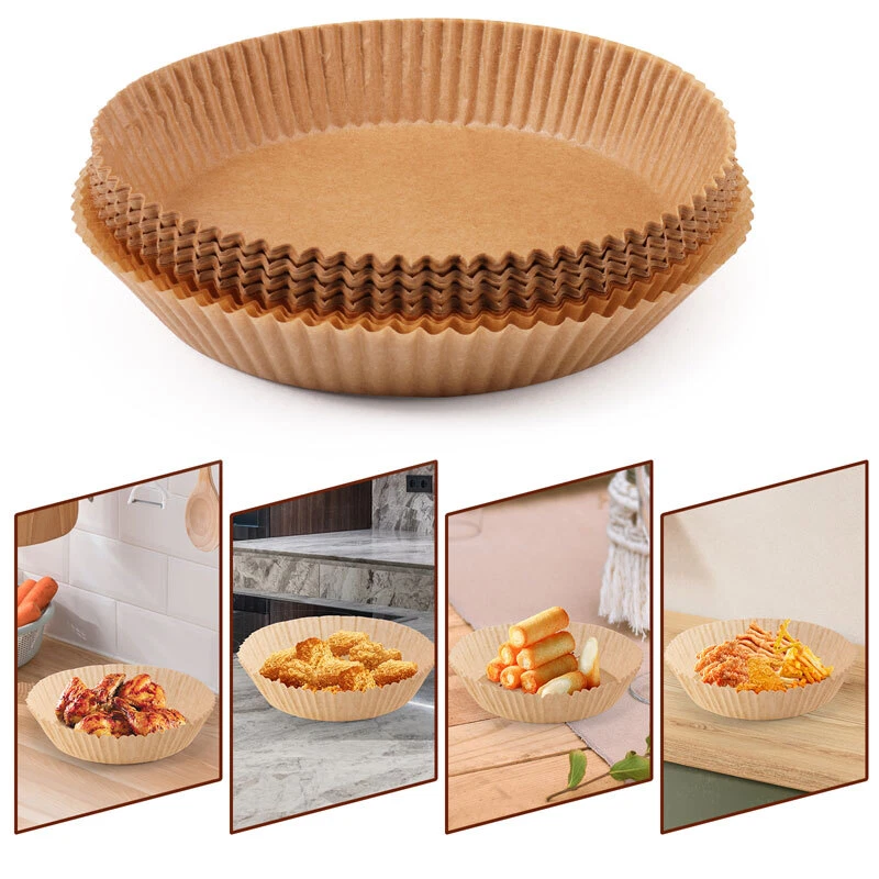 Air Fryer Liners 100/200pcs Disposable Parchment Paper Liner Non Stick Food US Air Fryer Liners 100/200pcs Disposable Parchment Paper Liner Non Stick Food US