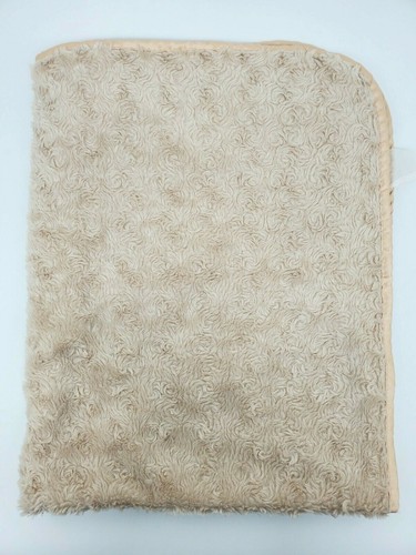 SL Home Fashions Baby Blanket Tan MInky Swirl 2 ply Boy Girl Satin Trim B79 - Picture 2 of 3