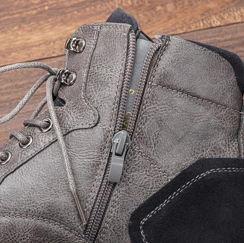 New Women Mens Classic Lace Up Leather Ankle Boots Activewear Work Shoes Fashion - Bild 14 von 31