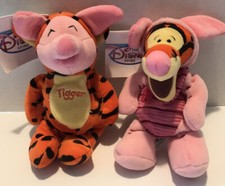 Disney Tigger as Piglet  Piglet as Tigger Mini Bean Bag Plush NWT Halloween Vtg