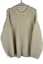 ZARA Beige Round Neck Jumper size M Womens Knitwear Pullover Casual Outdoors
