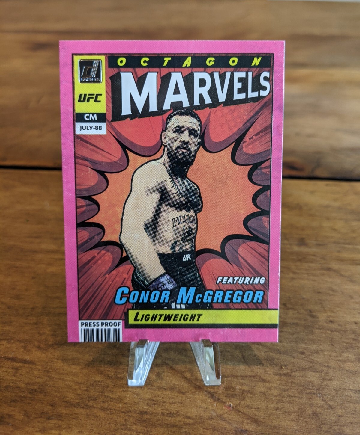 2022 Panini Donruss UFC Conor McGregor Octagon Marvels Pink Press Proof