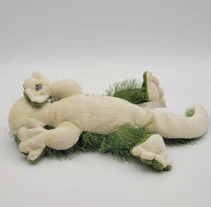 Ganz Webkinz Gecko HM186 Long Green Hair White Plush 12" No Code Retired VGUC - Image 3 of 4