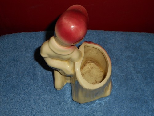 Vintage LITTLE LORD FAUNTLEROY Boy Tree Stump SHAWNEE Pottery Planter 533 - Picture 6 of 12