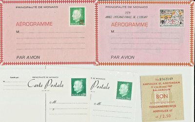 XX11.Fürstentum Monaco.Montecarlo.4 Interpostkarten.2aeAMPHILEX 1967 67 AMSTERDAM.