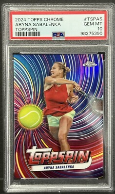 2024 Topps Chrome Tennis Aryna Sabalenka Toppspin Case Hit SSP PSA