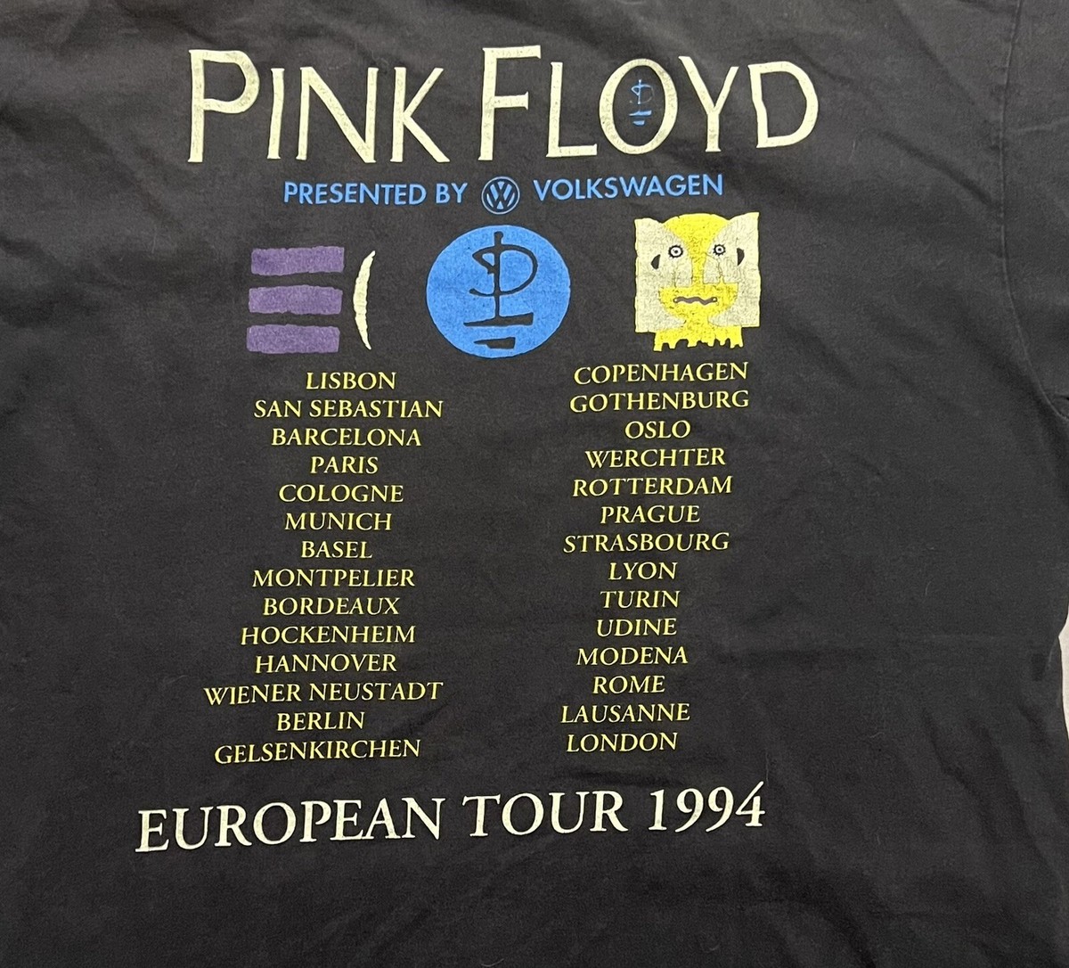 VINTAGE PINK FLOYD SHIRT EUROPEAN TOUR 1994 JERSEY SIZE XL