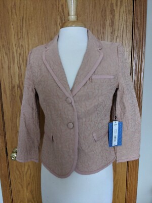 NWT Simply Vera Vera Wang: Blazer in Mahogany Rose Textured - Jacket MEDIUM