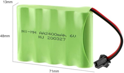 Batteria 6V 2400mAh Ni-MH AA SM-2P 2Pin spina e caricatore per RC camion auto NUOVO - Foto 4 di 9