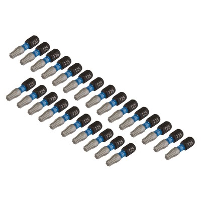 Draper Torx Star Impact Screwdriver Bits T25 x 25mm 1/4'' Hex 25 Pack 05695