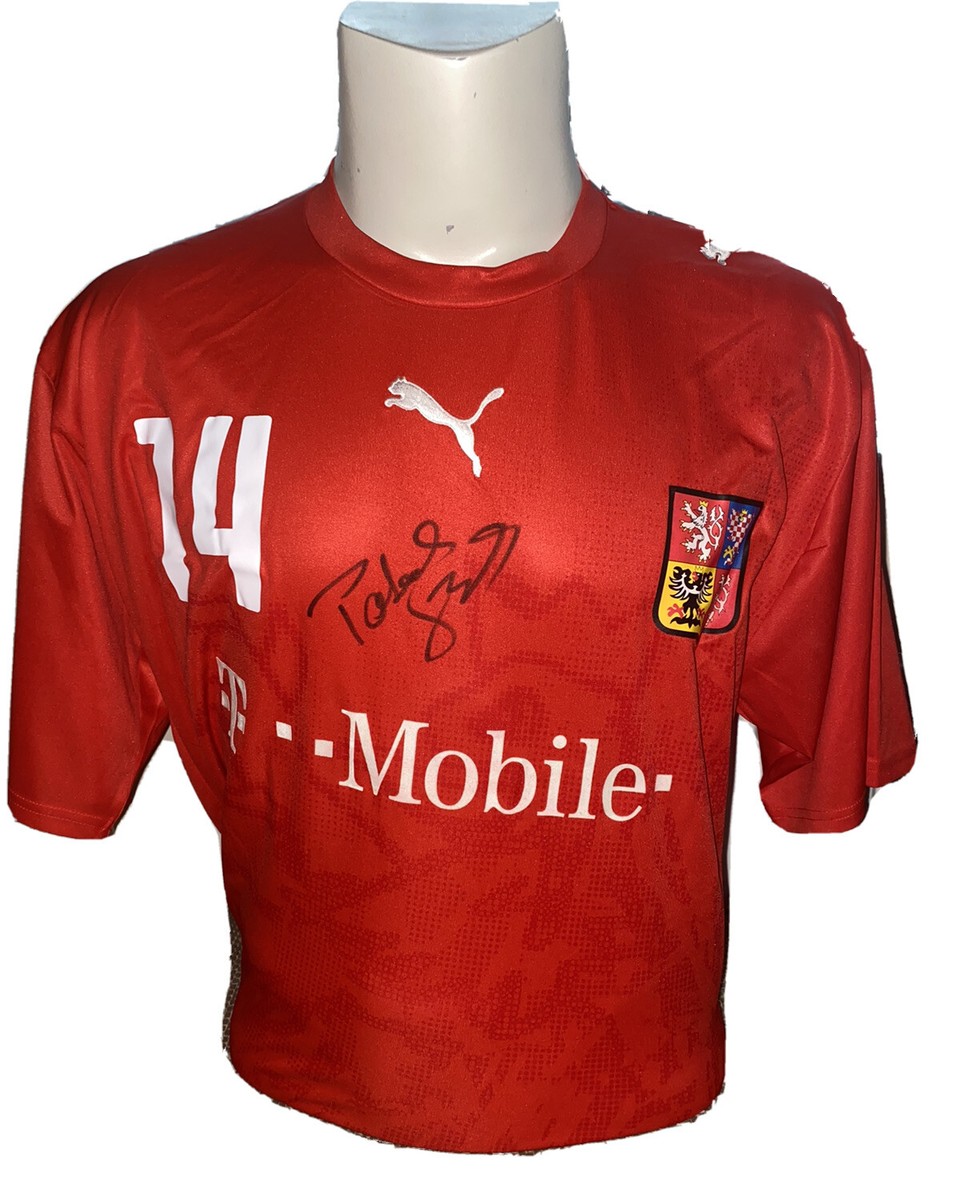 Signed Retro Patrik Berger Rare Czech Republic Home Shirt Euro 96
