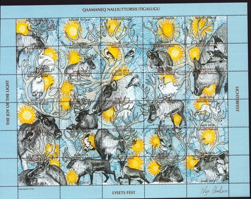 GREENLAND CHRISTMAS SEALS full sheets year 2014 perforation type 1+2 (unfolded) - Picture 2 of 3
