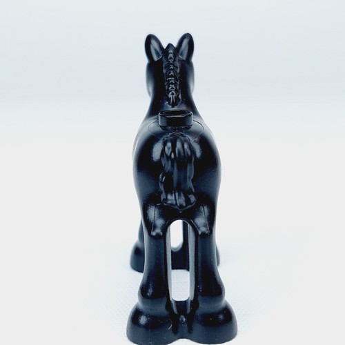 LEGO Horse Baby Foal Black Mane Tail Dark Bluish Gray Eyes Eyelashes Friends - Picture 4 of 7
