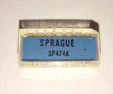 Sprague SP424A A IC chip microchip DIP-14 vintage late 60's  Gold plated legs