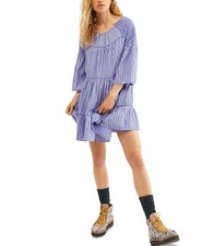 Free People Lola Embroidered Mini Dress ~ S ~ Chambray - NWT