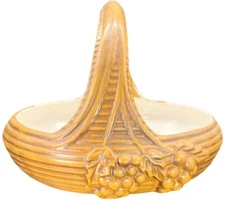 Haeger Pottery Basket Planter Ceramic Grapes 10.5”x 8” Vintage SEE DESCRIPTION