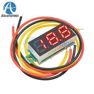 0.36" 3 Wire Voltmeter 4 Digital LED Display Voltage Panel Meter Red DC 100V