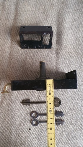 Paar alte Schlösser Frankreich Anfang 20. Jahrhundert Old French Door Rims w/Keys 18719 - Bild 12 von 13