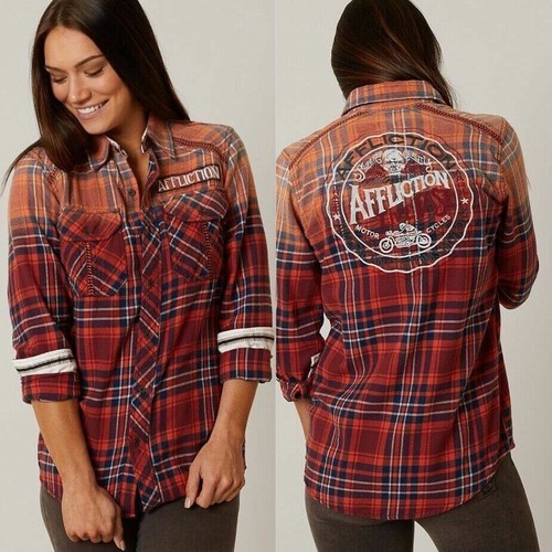 AFFLICTION Women's Long Sleeve Button 