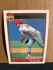 1991 Topps Baseball Card Cincinatti Reds Tim Birtsas