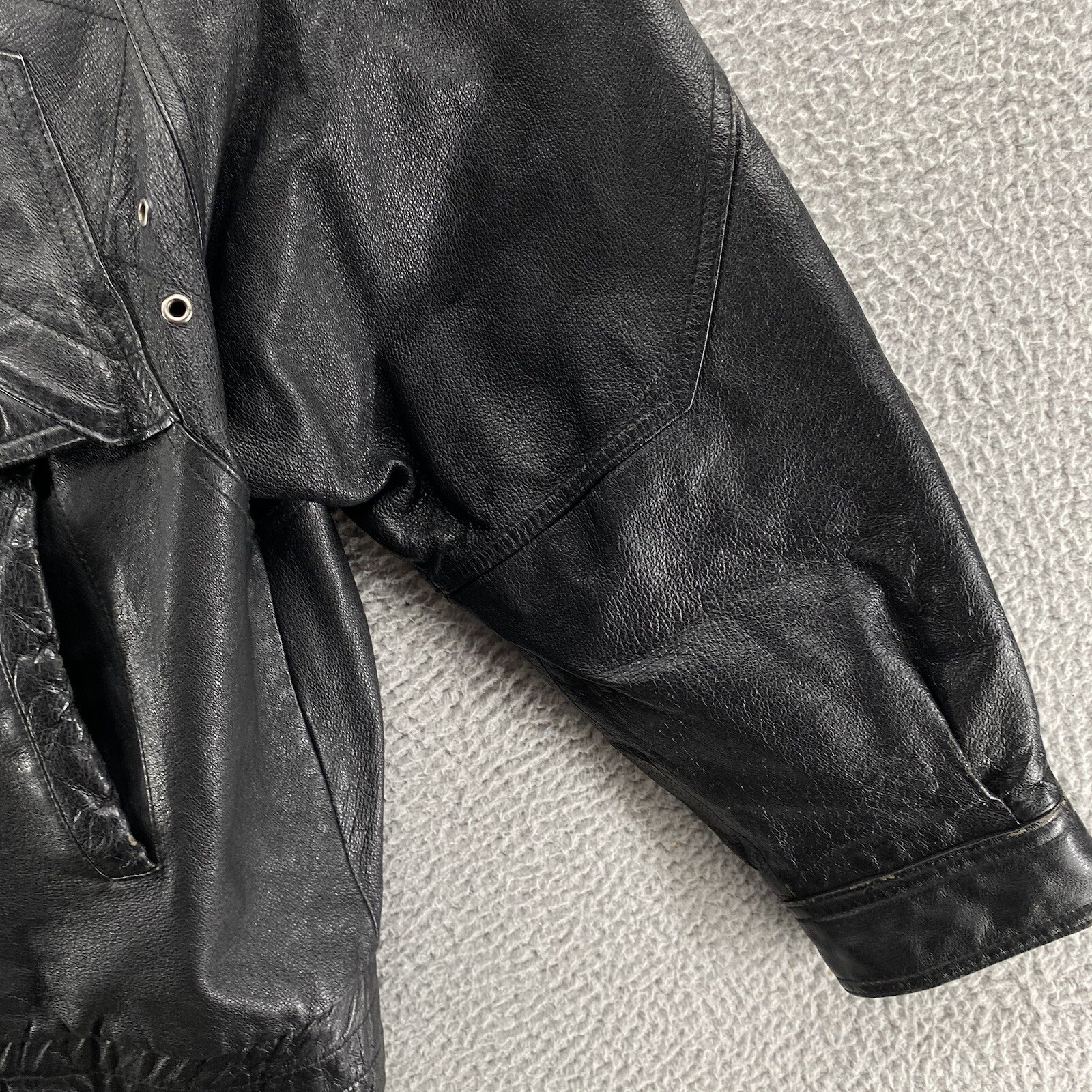 Wilsons Jacket Men Extra Large Black Leather Bike… - image 4