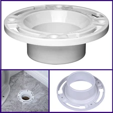 3 In. or 4 In. PVC Closet Flange with Plastic Ring without Test Cap, White