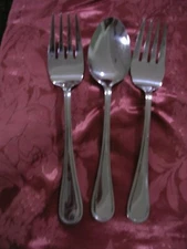 #S Wallace Stainless WAS225 HADLEY  3pc SERVING SET~2 MEAT FORKS& 1 LARGE SPOON 