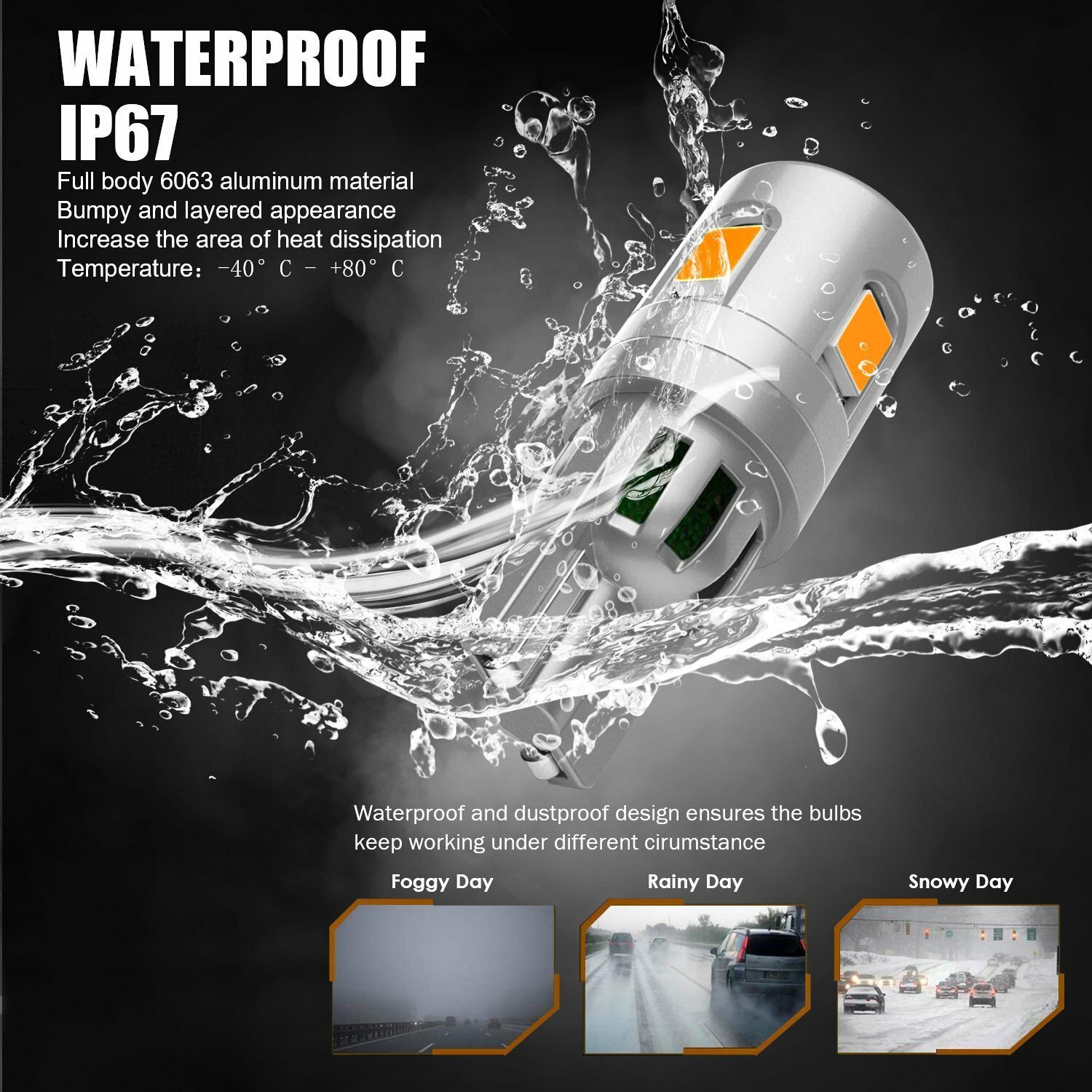 JDM ASTAR Amber T10 Wedge Bright 3030 SMD Interior Light Bulbs 194 168 2825 W5W - Foto 7