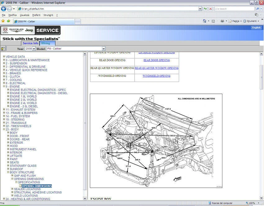 Dodge Caliber (PA) 2007-2010 Para Todos Los Sistemas Win/Mac En USB - Imagen 2 de 4
