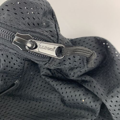 Borsa da pesca a mosca vintage LL Bean maglia nera gancio e passante con cerniera 18" x 17" x5" - Foto 7 di 13