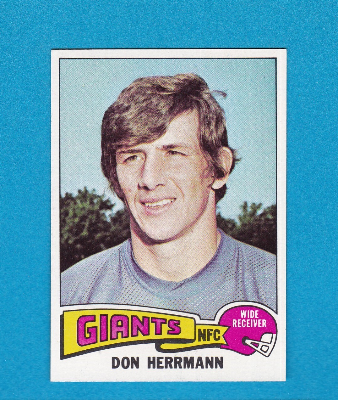 1975 TOPPS FOOTBALL SET BREAK 308 DON HERRMANN GIANTS NM/MT+