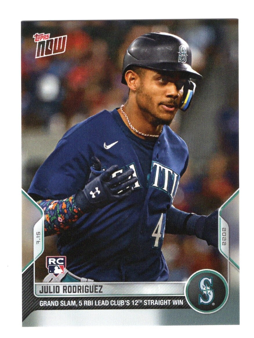 Julio Rodriguez RC 2022 Topps Now GRAND SLAM, 5 RBI NIGHT !! SEATTLE MARINERS !!