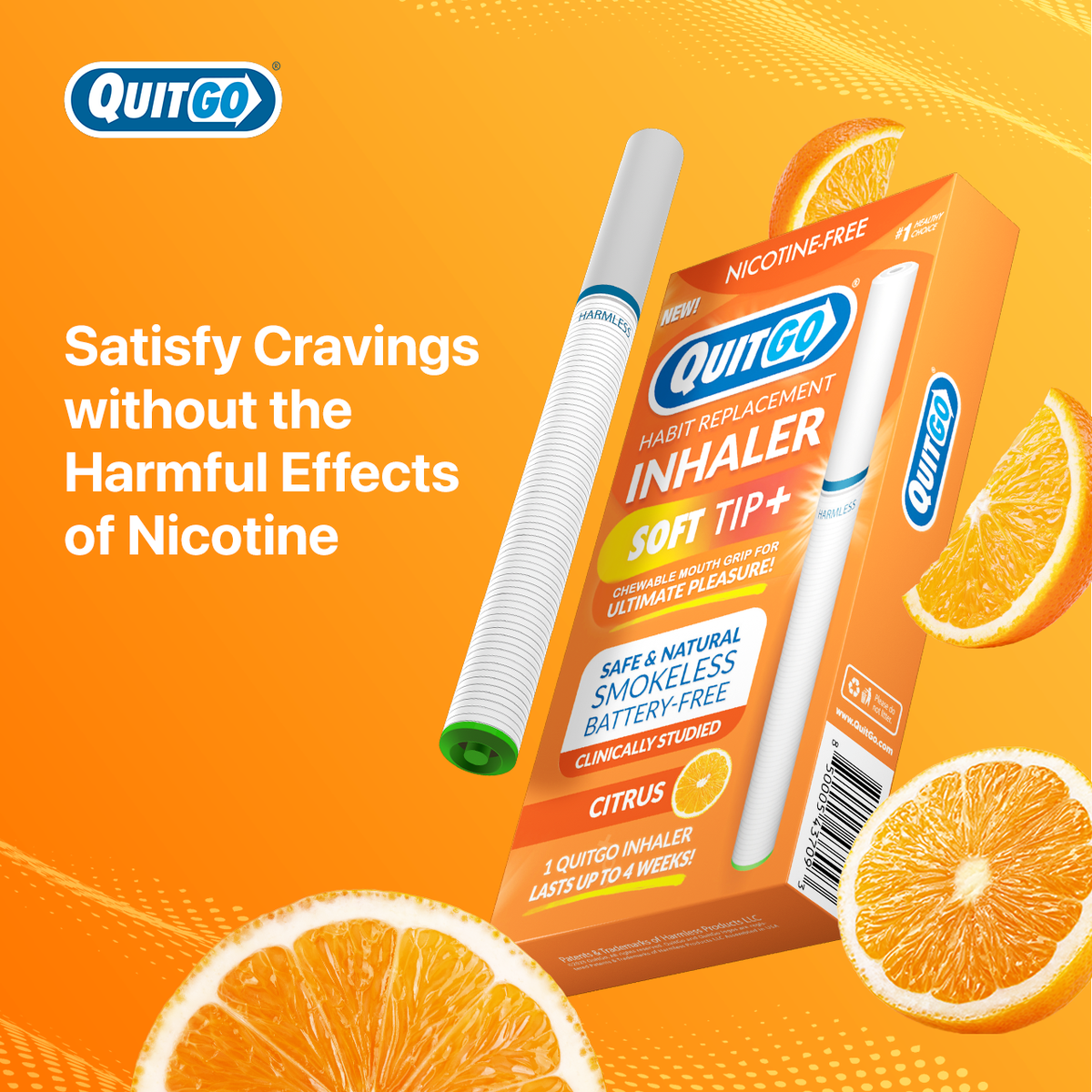 Quit Smoking Quit Aid Nicotine Free Inhaler Pen Fresh Air Citrus Orange eBay