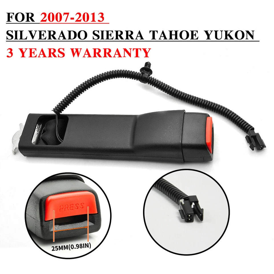 Hebilla de cinturón de seguridad del conductor delantero para Chevy Silverado GMC Sierra Yukon 07-13 negro Foto 2 de 4