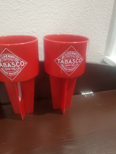  New Lot 3 Tabasco Diamond Logo SPIKER Plastic Beach Beverage Sand Cup Holder  - Picture 4 of 5