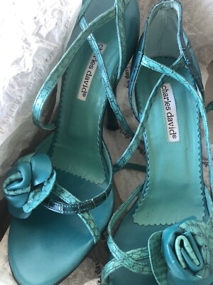 Charles David ruffle blue TURQUOISE teal snake Leather Heel Sandals Women Shoes | eBay Charles David ruffle blue TURQUOISE teal snake Leather Heel Sandals Women Shoes | eBay