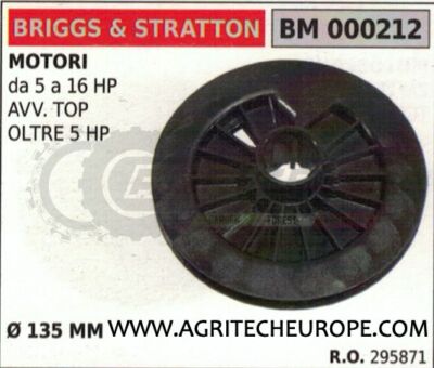 295871 Starter Pulley for Briggs & Stratton Engines from 5 to 16 HP ...