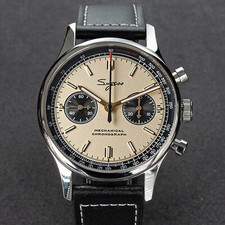 Sugess Chrono Heritage SWANNECK Panda Dial Chrono Watch SEAGULL 1963 SUPANK301SN
