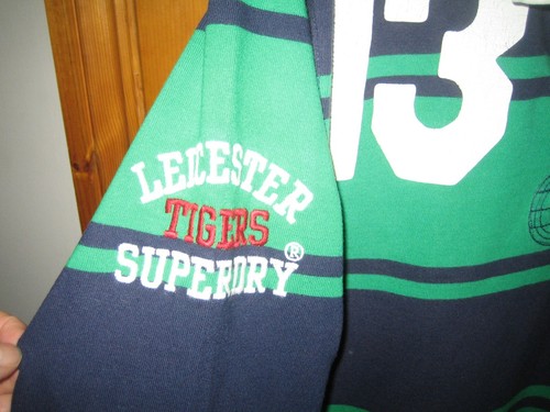Superdry Rare Leicester Tigers Green/Navy Rugby Shirt Adult Size XXXL - RRP £100 - Picture 5 of 11